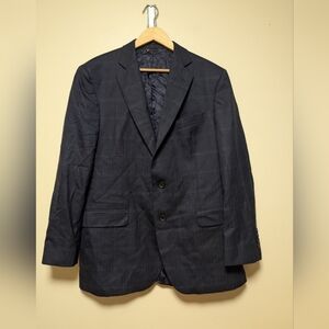 Brooks Brothers 346 Men’s Navy Plaid Wool Blazer Jacket Size 42R Two Button Clas